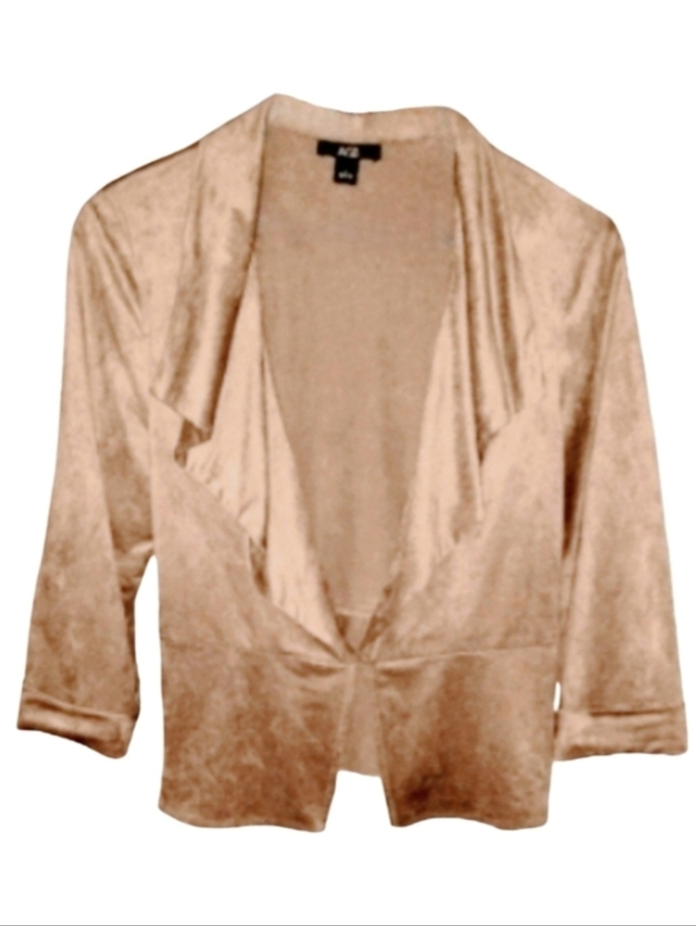 Soft Ultrasuede Faux Suede Jacket Vegan Leather Sand Tan Taupe Draped Collar 4